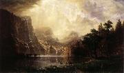 Albert Bierstadt Among the Sierra Nevada Mountains oil on canvas